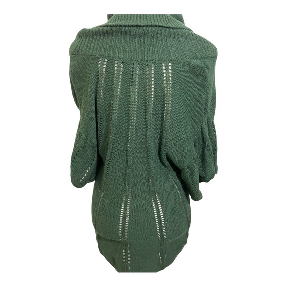 BCBG maxazria merino blend sweater cowl neck knit front kangaroo pockets Small - Picture 6 of 10